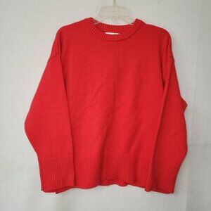 Jon‎ & Anna Sweater Womens M Red Plush Long Sleeve Slit Side Cozy Valentine Love